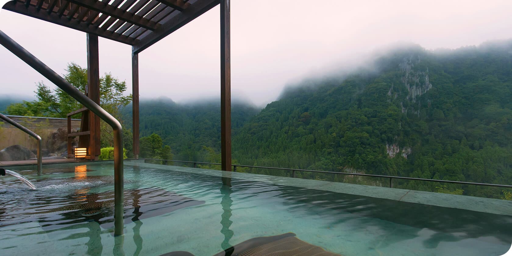 A Hot Springs spectacular view of the majestic Hibiki Gorge